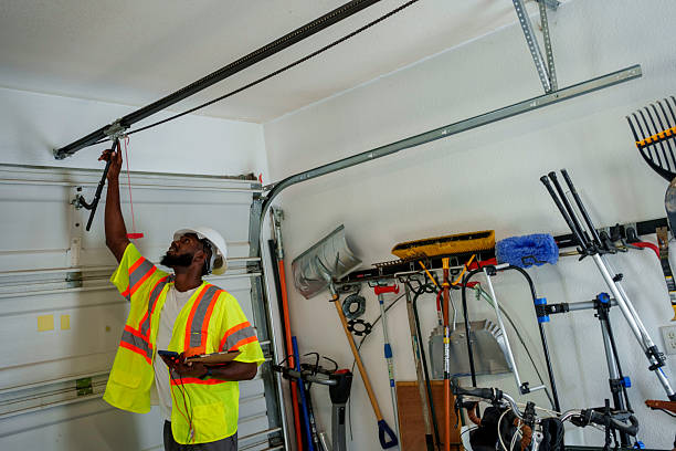 Professional Garage Door Panel Replacement technician working in Rutherford, NJ
